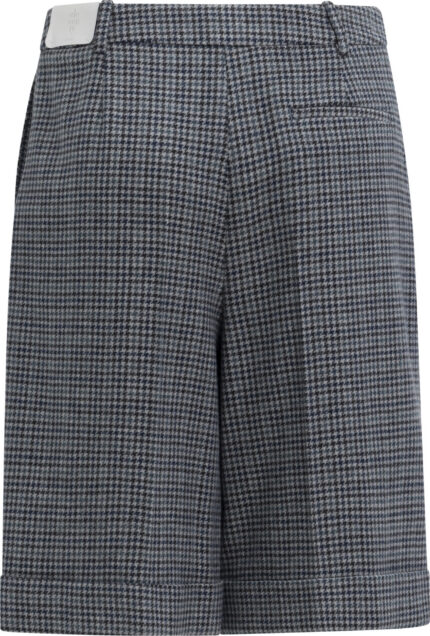 Wool and Cashmere Houndstooth Bermuda Shorts - Image 3