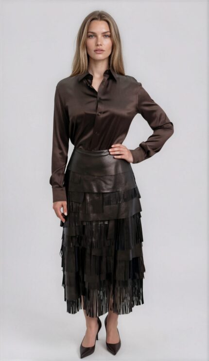 Seidenbluse mit Satin-Finish – Bild 2