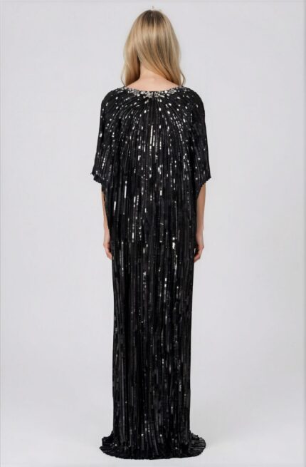Floor-Length Sequin Gown with Crystal Embellishment<br/> - Image 3