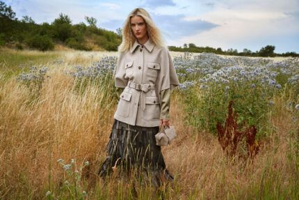 Lamb Leather Skirt with Layered Fringing<br/> - Image 2