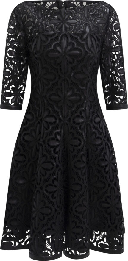 Cocktailkleid mit ornamentaler Cut-out-Struktur