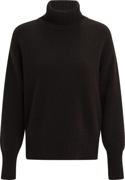 Cashmere Turtleneck Sweater with Ribbed Knit Details - Image 5