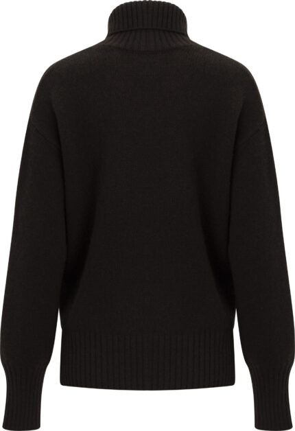 Cashmere Turtleneck Sweater with Ribbed Knit Details - Image 4