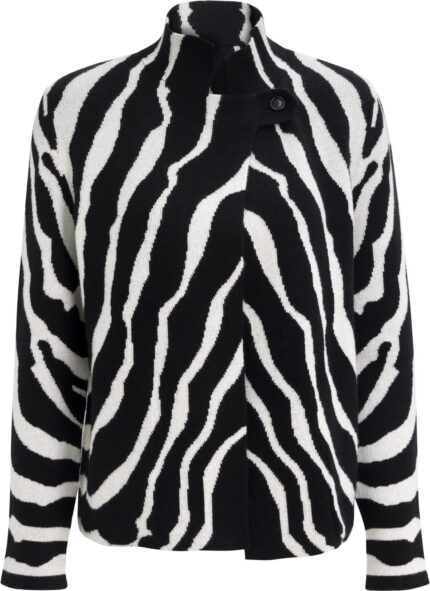 Reversible Cashmere Jacket with Graphic Zebra Pattern<br/> - Image 4