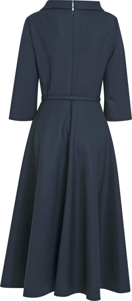 Midikleid aus Schurwoll-Mix mit Bindedetail – Bild 3