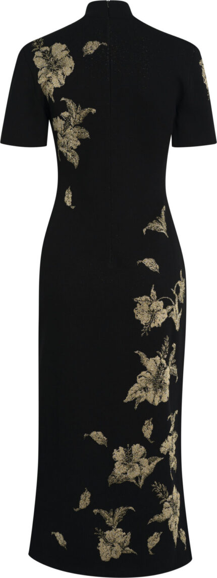 Midikleid mit metallischen Blütenmotiven – Bild 3