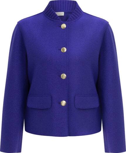 Cashmere Jacket with Knitted Details and Gold-Tone Buttons<br/>