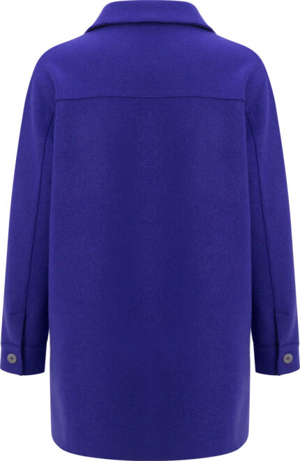 Cashmere Short Coat with Lapel Collar and Button Closure<br/> - Image 3
