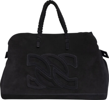 Große Henkeltasche mit Logo-Applikation