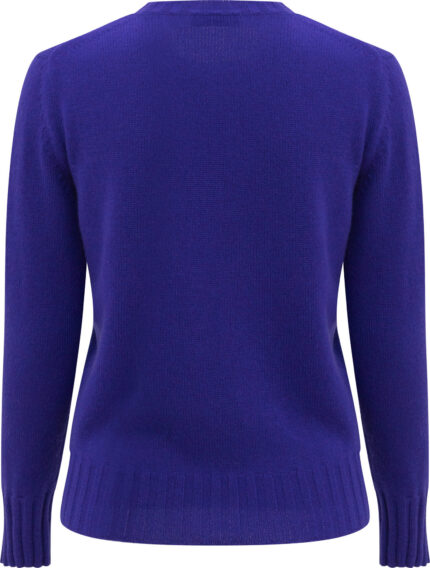 Fine-Knit Cashmere Sweater with Crew Neck<br/> - Image 3