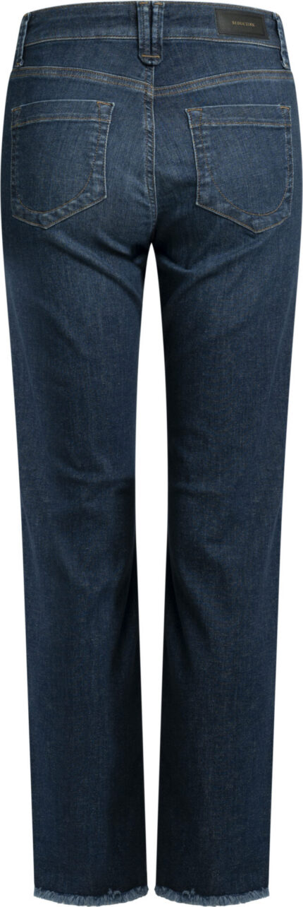 Cropped Jeans mit geradem Bein und ausgefranstem Saum – Bild 2