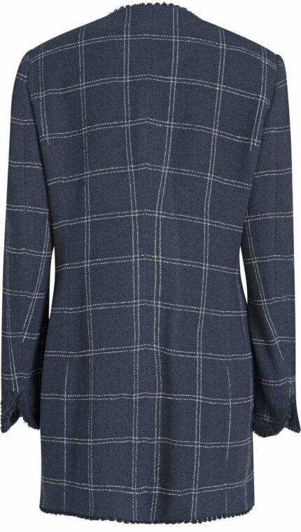 Checked Short Coat with Bow Details - Image 3