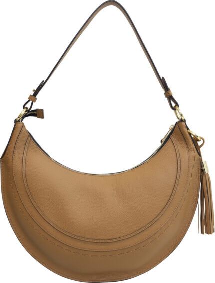 Hobo-Bag mit Ziernähten, Quaste und goldfarbenen Details – Bild 7