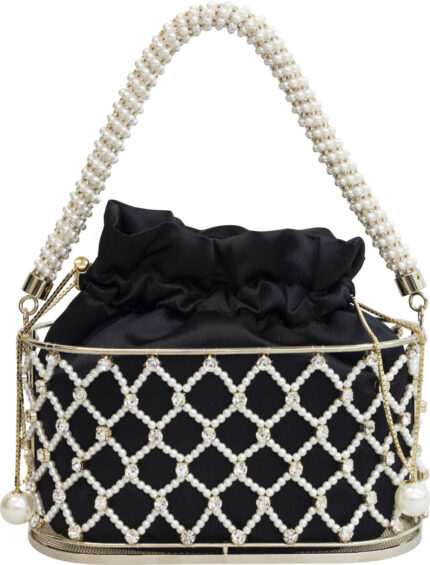 Mini Evening Bag with Pearl and Crystal Embellishment<br/>