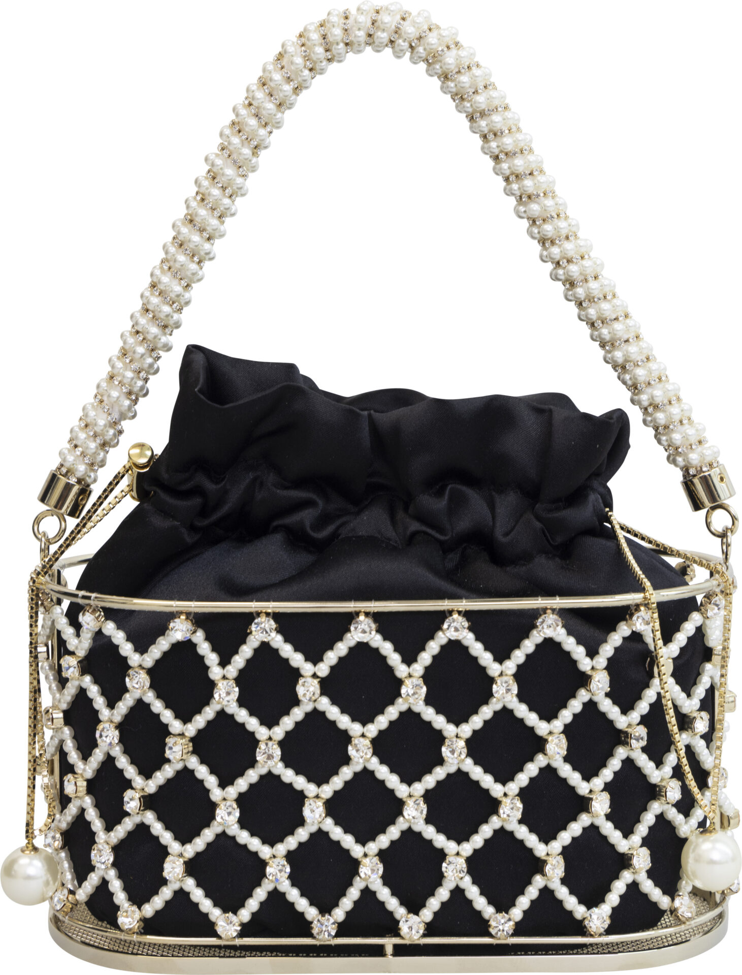 B18429_Holli_schwarz_999 Mini Evening Bag with Pearl and Crystal Embellishment<br/> - Image 1