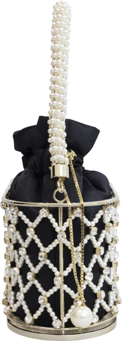 Mini Evening Bag with Pearl and Crystal Embellishment<br/> - Image 4