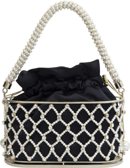 Mini Evening Bag with Pearl and Crystal Embellishment<br/> - Image 3