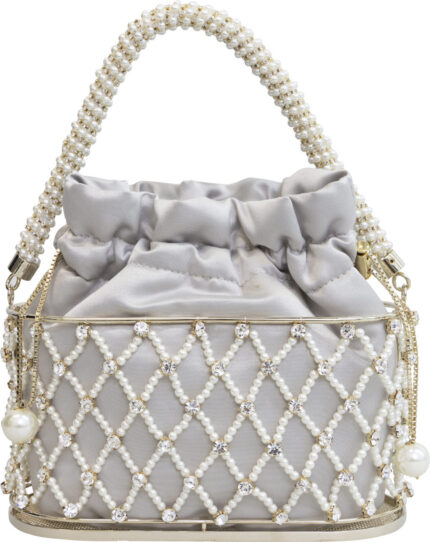 Mini Evening Bag with Pearl and Crystal Embellishment<br/> - Image 7