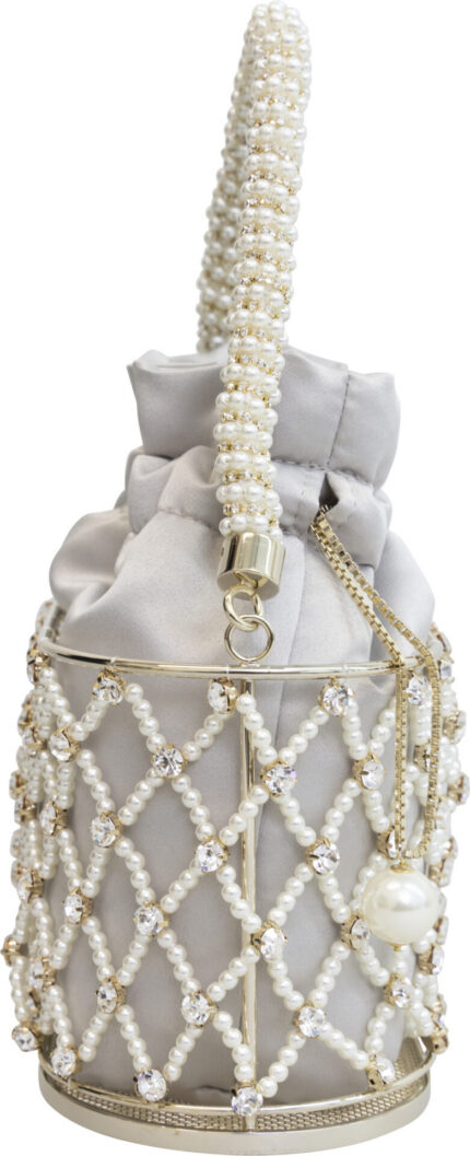 Mini Evening Bag with Pearl and Crystal Embellishment<br/> - Image 5