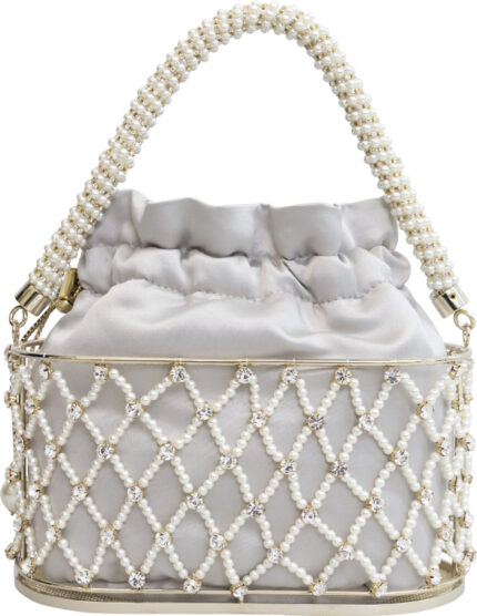 Mini Evening Bag with Pearl and Crystal Embellishment<br/> - Image 6