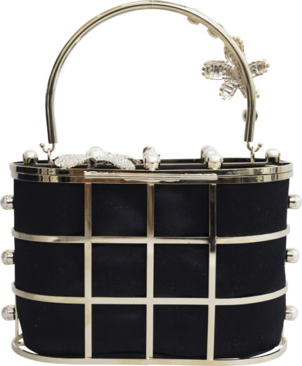 Mini Evening Bag with Floral, Pearl and Crystal Embellishment<br/> - Image 3