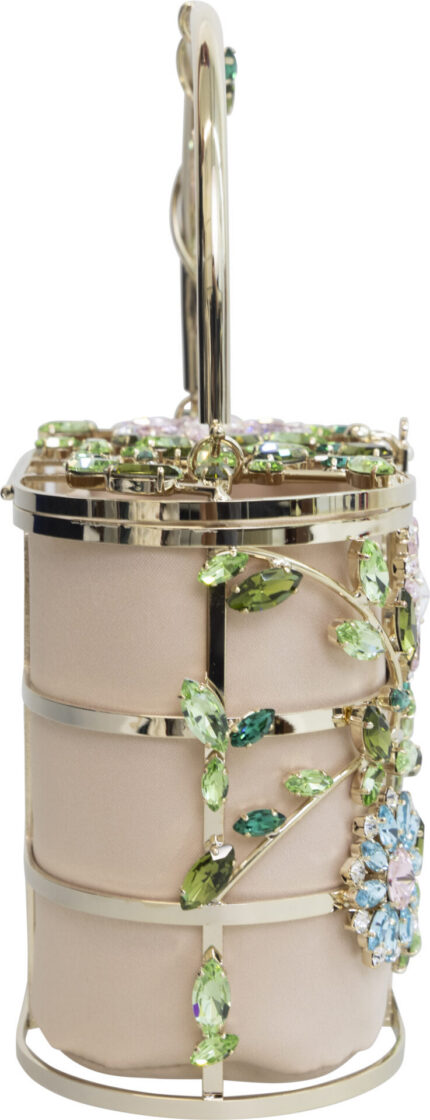 Mini Evening Bag with Floral and Crystal Embellishment<br/> - Image 6