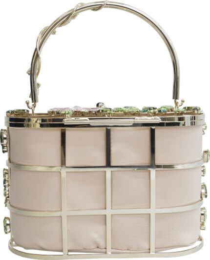 Mini Evening Bag with Floral and Crystal Embellishment<br/> - Image 5