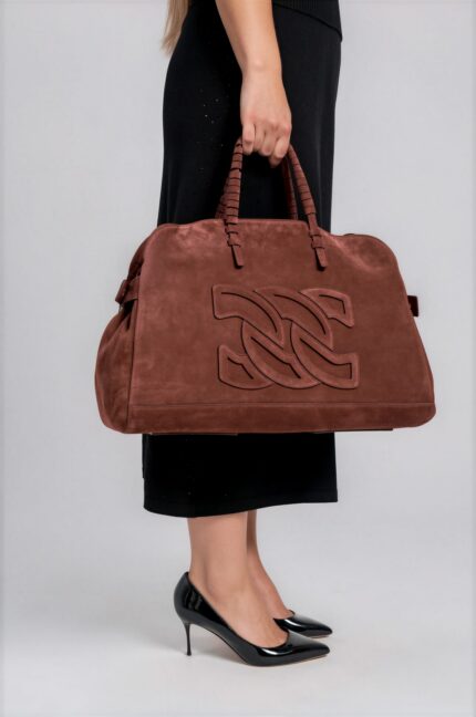 Large Top-Handle Bag with Logo Appliqué<br/> - Image 2