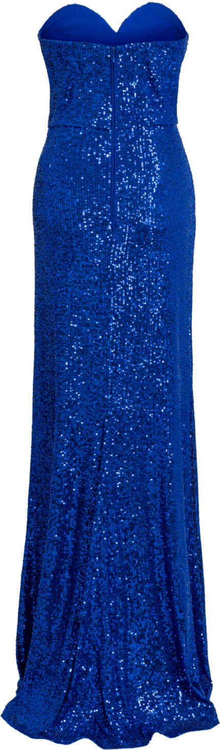 Paillettenbesetztes Abendkleid mit Sweetheart-Ausschnitt und Drapierung – Bild 3