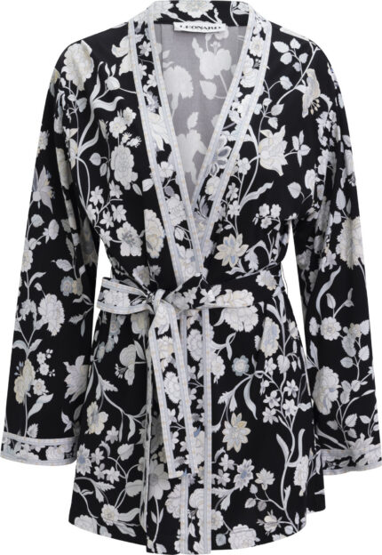 Kimono Jacket with Floral Print and Tie Belt<br/>
