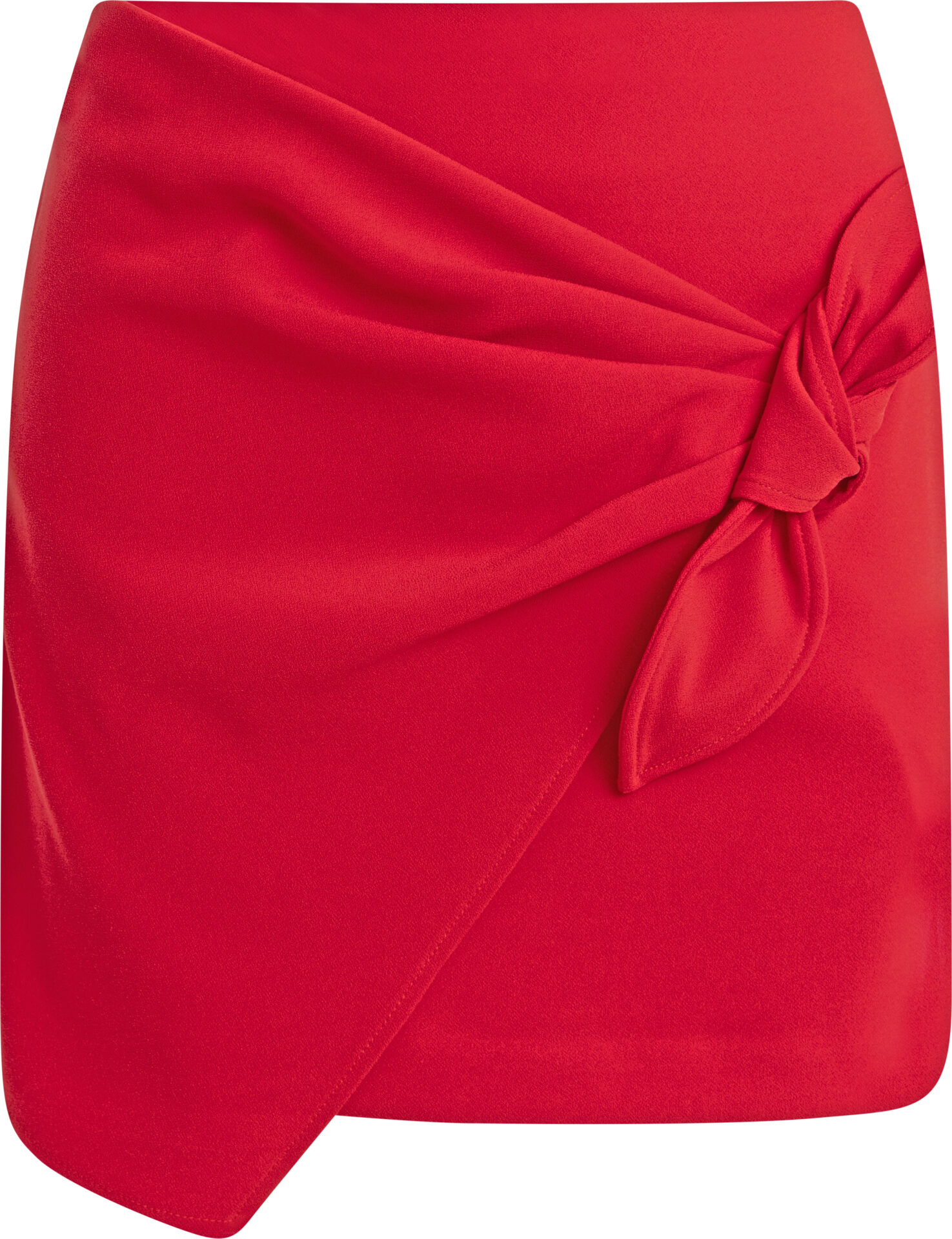 Go199_66E2_rot_299 Minirock mit Drapierung und Knotendetail – Bild 1