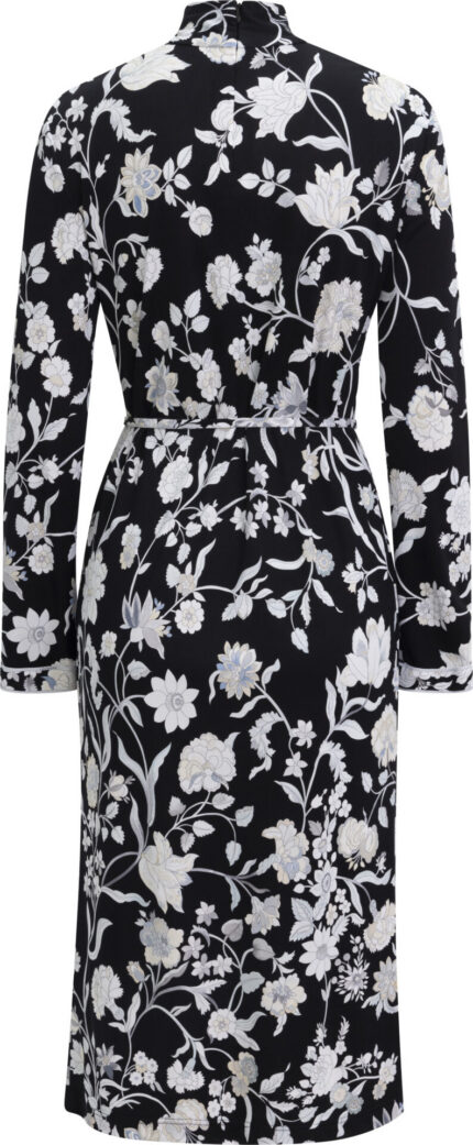Midikleid mit floralem Print, Stehkragen und Bindegürtel – Bild 4