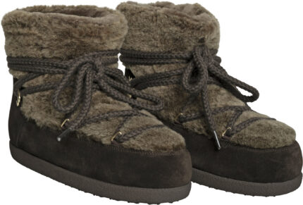 Lined Winter Boots in Suede Leather and Wool<br/> - Image 2