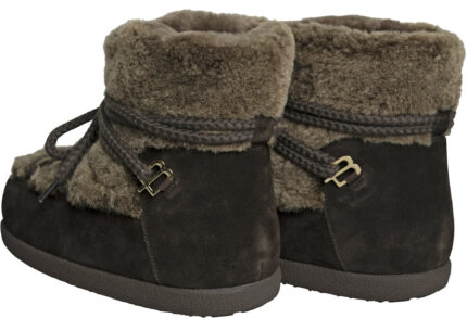 Lined Winter Boots in Suede Leather and Wool<br/> - Image 3