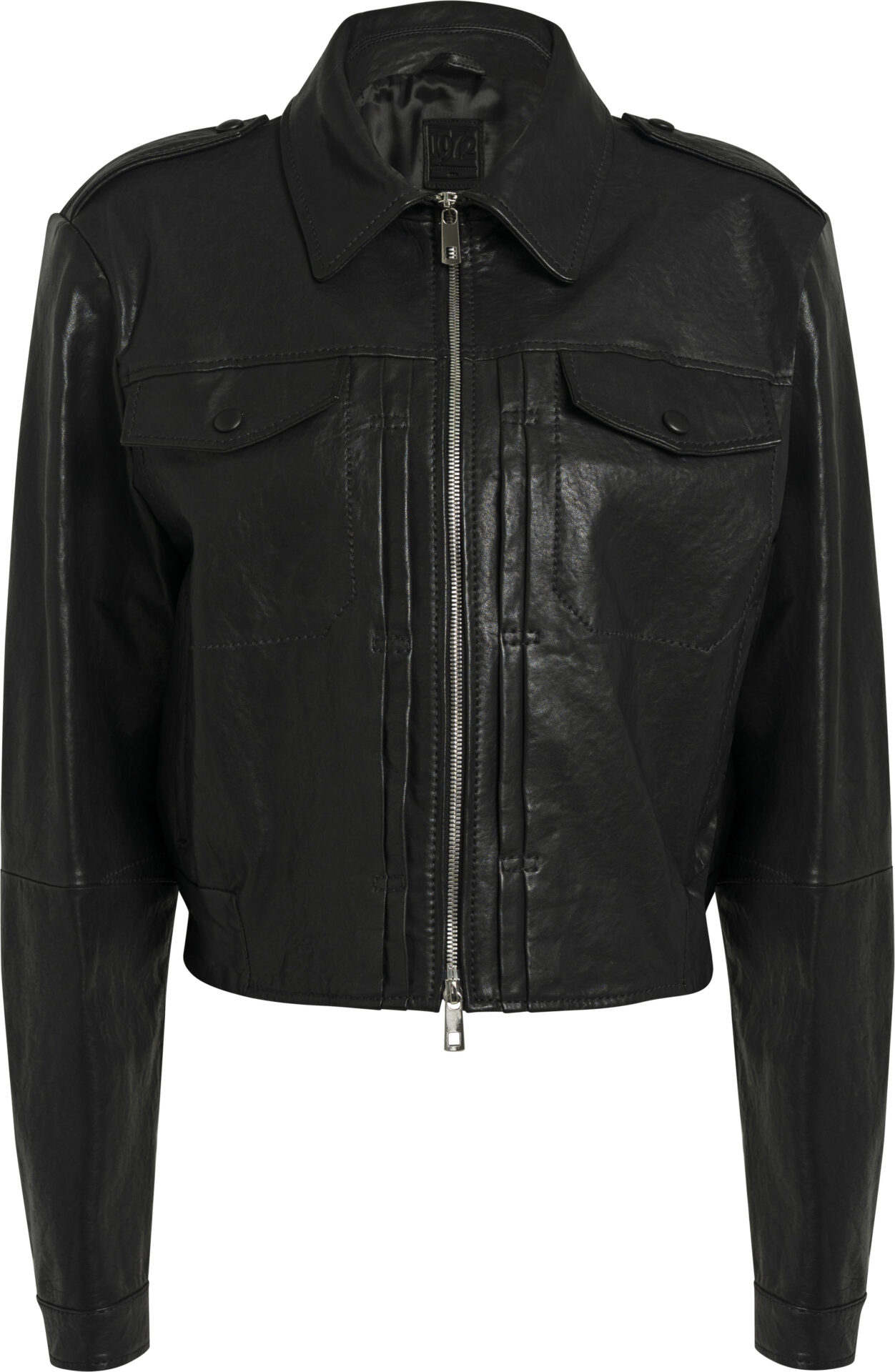 K15194_schwarz_999_a Kurze Lederjacke mit Reißverschluss – Bild 1