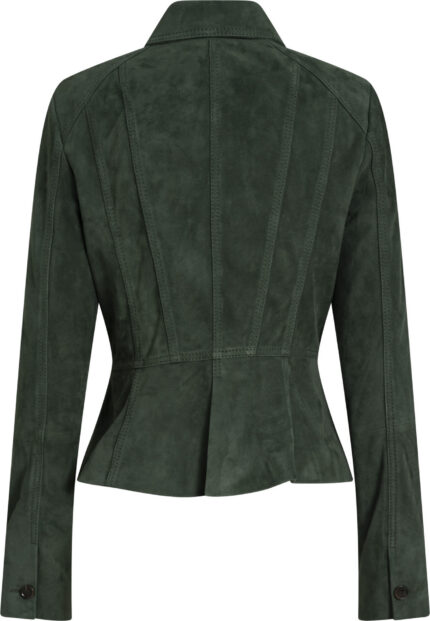 Taillierte Velourslederjacke mit Knopfleiste – Bild 3