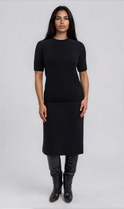 Midi Skirt in Silk-Cashmere Blend<br/> - Image 2