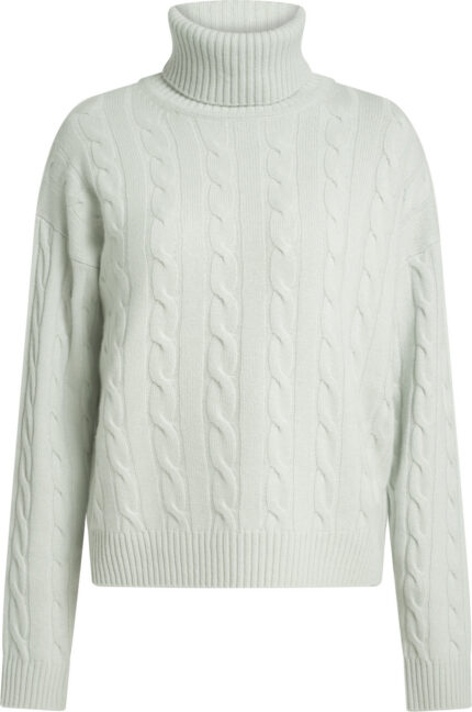 Kaschmir-Rollkragenpullover mit Zopfmuster