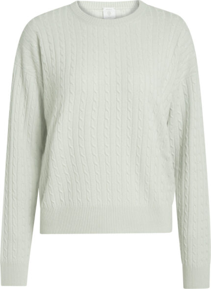 Kaschmirpullover mit Rundhalsausschnitt und Zopfmuster