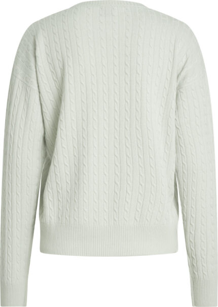Kaschmirpullover mit Rundhalsausschnitt und Zopfmuster – Bild 3