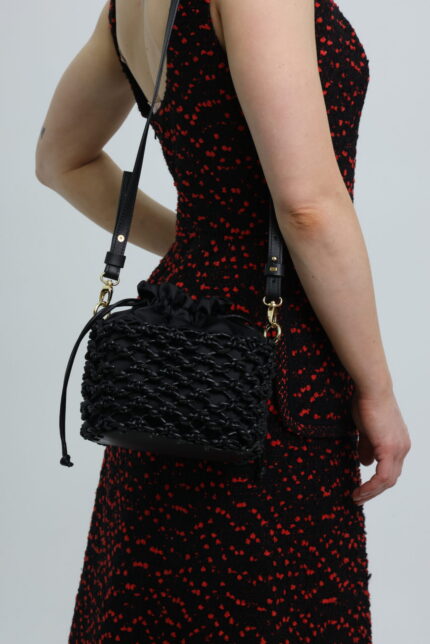 Bucket Bag with Woven Texture and Shoulder Strap<br/> - Image 2