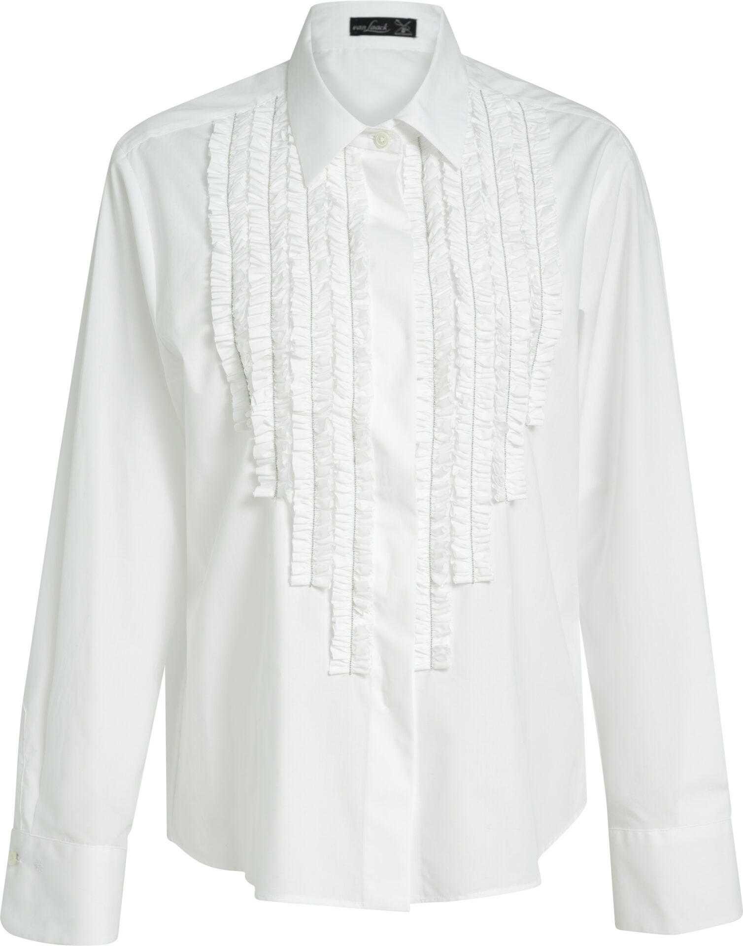 VL-Azitan-QPB_weiss_239_a Hemdbluse aus Baumwolle mit Rüschenbesatz – Bild 1