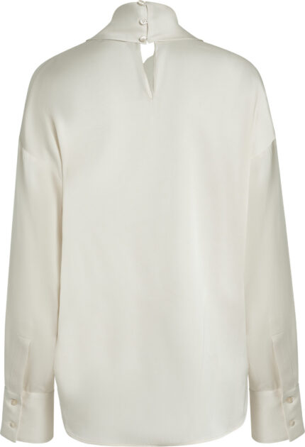 Bluse mit Stehkragen und Rückenausschnitt – Bild 3