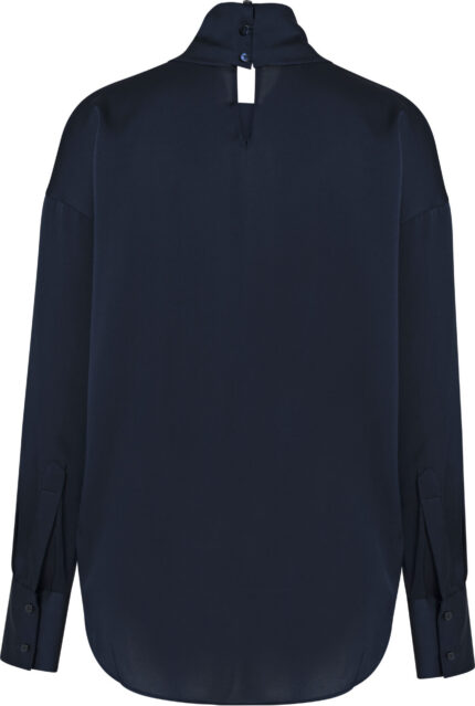 Bluse mit Stehkragen und Rückenausschnitt – Bild 4
