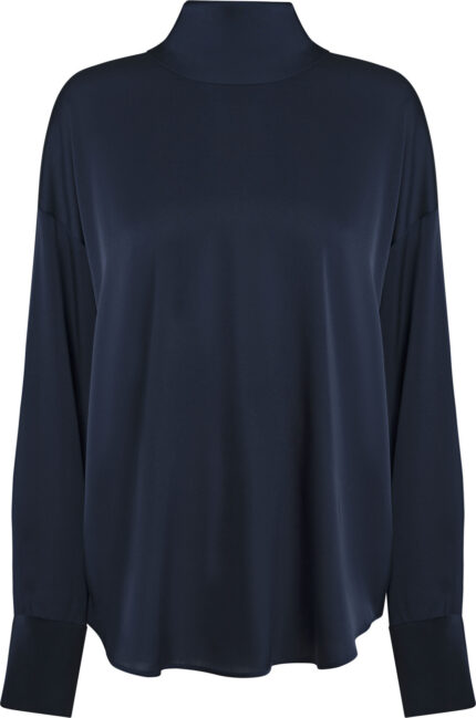 Bluse mit Stehkragen und Rückenausschnitt – Bild 5