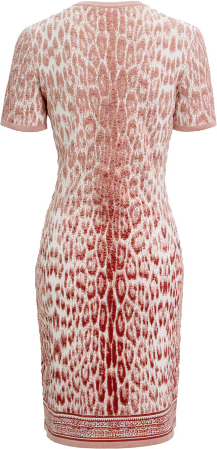 Short-Sleeved Knit Dress with Animal Print<br/> - Image 3