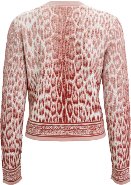 Knit Cardigan with Animal Print and Gold-Tone Buttons<br/> - Image 3