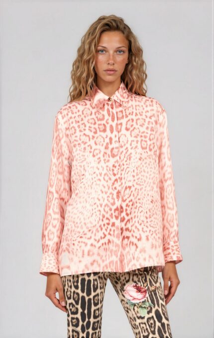 Silk Blouse with Animal Print<br/> - Image 2
