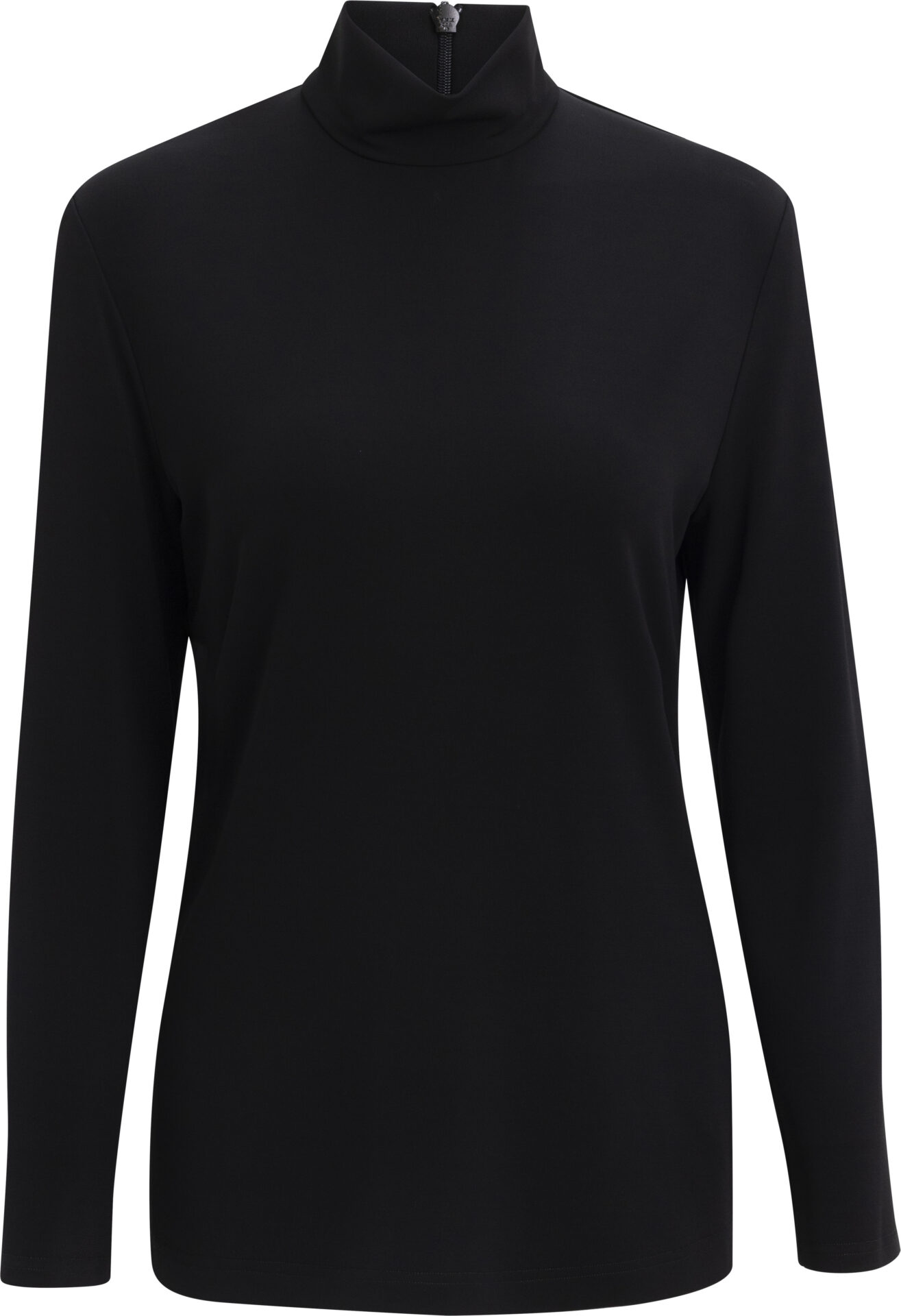 neo_neige_schwarz_879_A Schwarzes Rollkragenshirt mit rückseitigem Reißverschluss – Bild 1