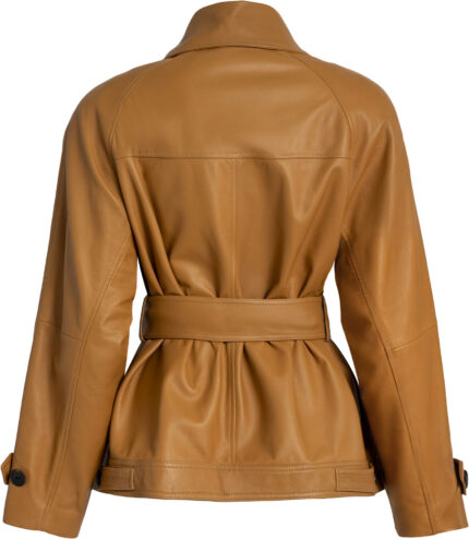 Tailored Sheep Leather Jacket with Belt<br/> - Image 3